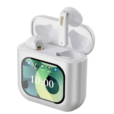 Slušalke Bluetooth 5.3, ENC, brezžično polnjenje, LED, mikrofon, globok bas