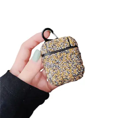 Ovitek Bling Diamond za slušalke AirPods, ovitek z okrasnimi kamni, odporen proti udarcem, z obeskom za ključe