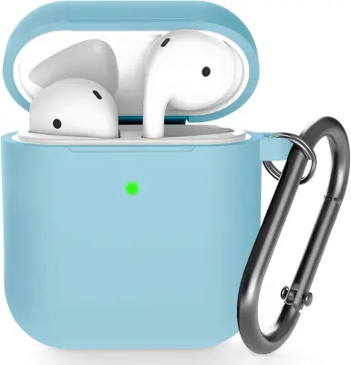 Silikonska torbica AirPods z obeskom za ključe, 360°C zaščitna prevleka, odporna na udarce