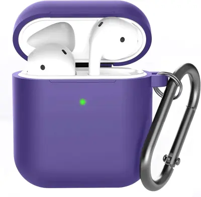Silikonska torbica AirPods z obeskom za ključe, 360°C zaščitna prevleka, odporna na udarce