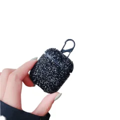Ovitek Bling Diamond za slušalke AirPods, ovitek z okrasnimi kamni, odporen proti udarcem, z obeskom za ključe