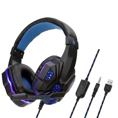 Stereo igralne slušalke PS4/PC 7.1, mikrofon za upravljanje šumov, LED lučka