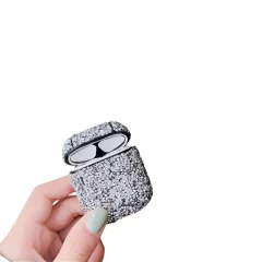 Ovitek Bling Diamond za slušalke AirPods, ovitek z okrasnimi kamni, odporen proti udarcem, z obeskom za ključe