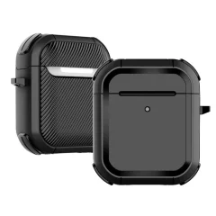 Trda zaščitna torbica za slušalke AirPods 1/2/Pro z obeskom za ključe, ohišje, odporno na udarce