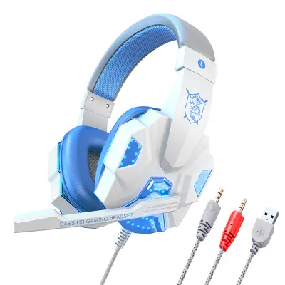 Stereo igralne slušalke PS4/PC 7.1, mikrofon za upravljanje šumov, LED lučka