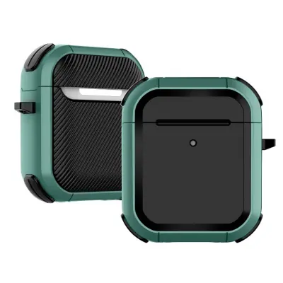 Trda zaščitna torbica za slušalke AirPods 1/2/Pro z obeskom za ključe, ohišje, odporno na udarce
