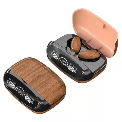 Slušalke Bluetooth 5.2 Vintage Wood, HiFi stereo, odpravljanje šumov, IPX6