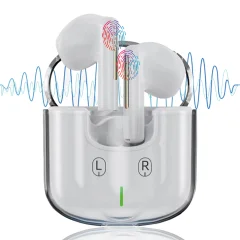 Prozorne ušesne slušalke Bluetooth 5.3, brezžične slušalke za vstavljanje v uho, globoki basi