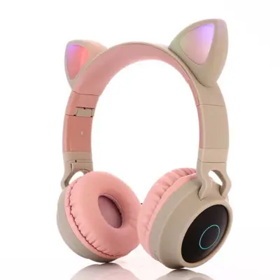 Otroške slušalke Bluetooth z mačjimi ušesi, LED lučko, mikrofonom, žično/brezžično