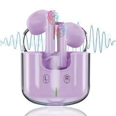 Prozorne ušesne slušalke Bluetooth 5.3, brezžične slušalke za vstavljanje v uho, globoki basi