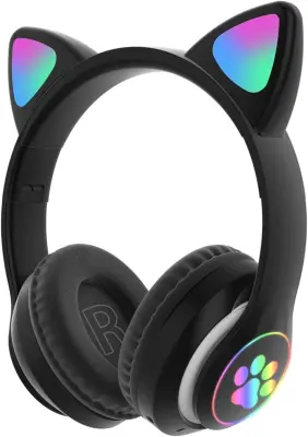 Bluetooth igralne slušalke Cat Ear LED, zložljive naglavne slušalke za otroke/odrasle