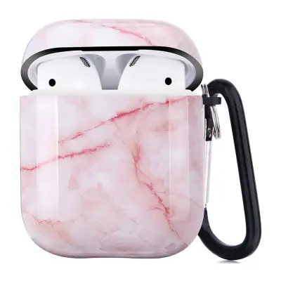 Trden ovitek za slušalke AirPods 1/2 z obeskom za ključe, ovitek, odporen na udarce, proti izgubi