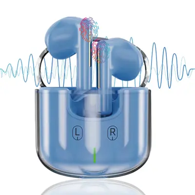 Prozorne ušesne slušalke Bluetooth 5.3, brezžične slušalke za vstavljanje v uho, globoki basi