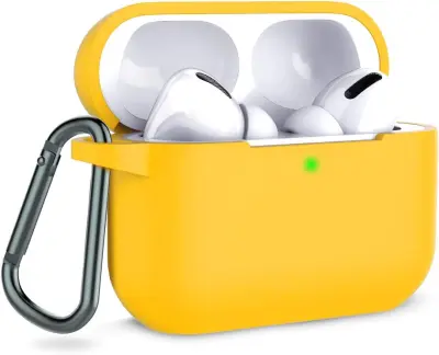 Silikonski ovitek za slušalke AirPods Pro z obeskom za ključe, mornarsko modra, odporna na udarce