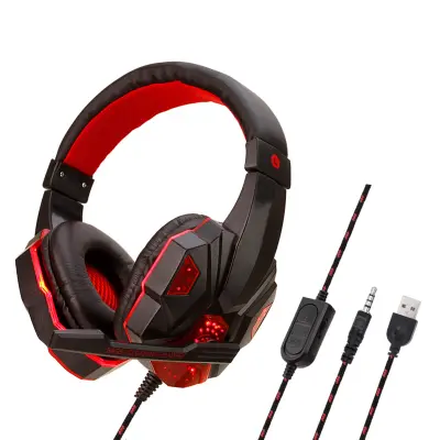 Stereo igralne slušalke PS4/PC 7.1, mikrofon za upravljanje šumov, LED lučka