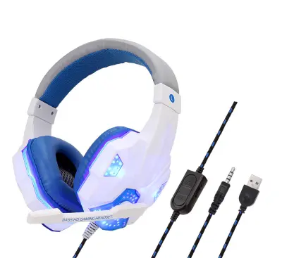 Stereo igralne slušalke PS4/PC 7.1, mikrofon za upravljanje šumov, LED lučka