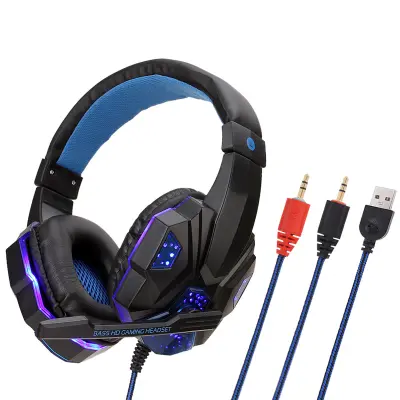 Stereo igralne slušalke PS4/PC 7.1, mikrofon za upravljanje šumov, LED lučka