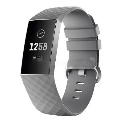 Velik silikonski pašček za uro Fitbit Charge 4/3, siv