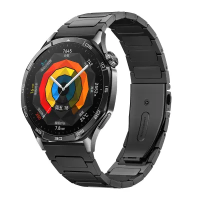 Vrhunski 22 mm črn pašček za uro iz titanove zlitine - univerzalna velikost