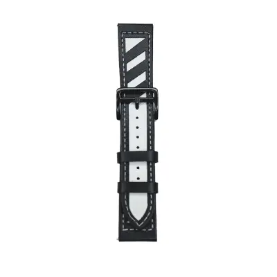 Usnjen pas za uro - 22 mm Black