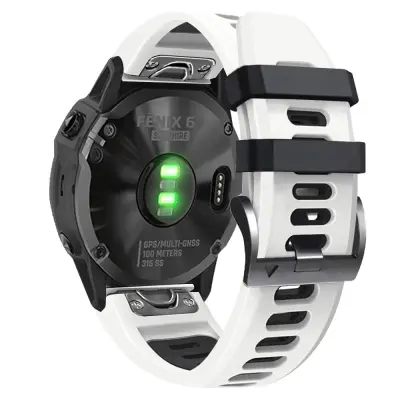 Silikonski pašček za uro, dvobarvni dizajn White+Black 26 mm