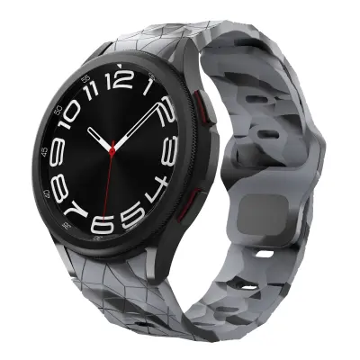 Silikonski pašček za uro za Samsung Galaxy Watch 6/5/4 Black and gray camouflage