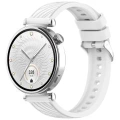 Pašček za uro Huawei GT5/GT5 Pro - teksturiran silikonski pas White