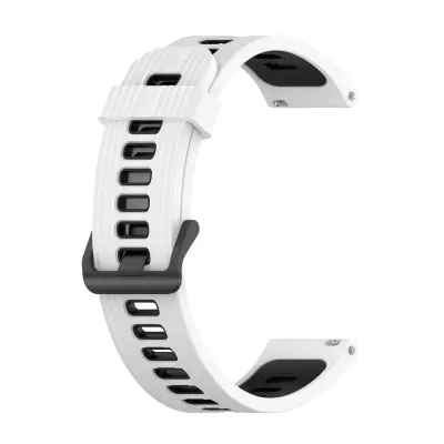 Dvobarvni črtasti pas za uro - 20 mm White+Black