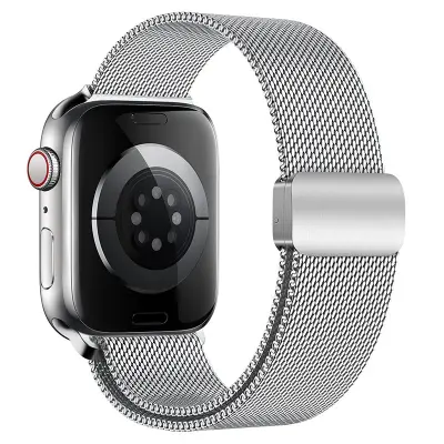 Grafitni milanski pašček iz nerjavečega jekla za Apple Watch Silver S