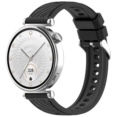 Pašček za uro Huawei GT5/GT5 Pro - teksturiran silikonski pas Black
