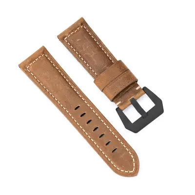 Usnjeni pašček za uro Brown 24 mm