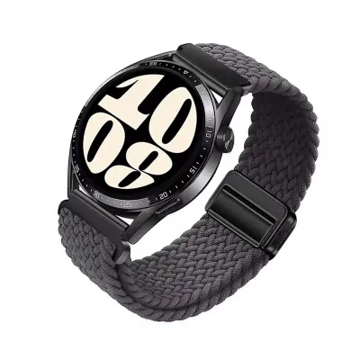 Eleganten siv pleten najlonski 22mm magnetni pašček za uro