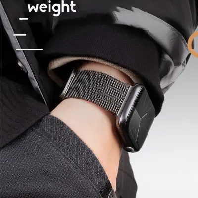 Grafitni milanski pašček iz nerjavečega jekla za Apple Watch Black S