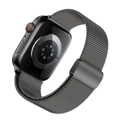 Grafitni milanski pašček iz nerjavečega jekla za Apple Watch Grey S