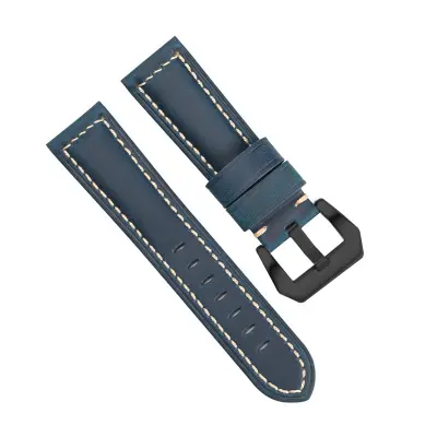 Usnjeni pašček za uro Blue 24 mm