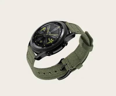 Tkana pašček za uro s hitrim sproščanjem za Huawei GT4 Green 22 mm