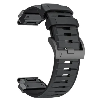 Premium pašček za Garmin Fenix 8: Fluororubber pašček za uro Black 22 mm