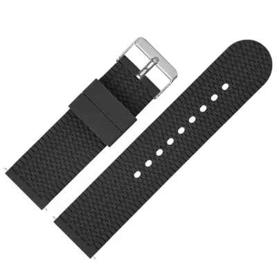 Silikonski pas za uro z zaponko za ure Huawei Black 20 mm