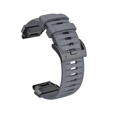 Premium pašček za Garmin Fenix 8: Fluororubber pašček za uro Grey 26 mm