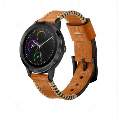 Premium usnjeni pašček za uro za Garmin Vivoactive 3/HR (20 mm) Brown