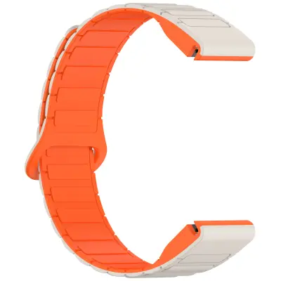 Garmin Fenix 5/6/7/8 Quick Release Magnetic Pašček za uro White+Orange 20 mm