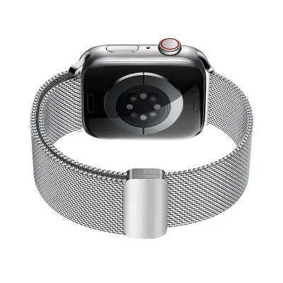 Grafitni milanski pašček iz nerjavečega jekla za Apple Watch Silver L