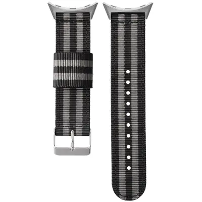 Najlonski pleteni pašček za uro Google Pixel Watch 1/2/3 Black+Grey