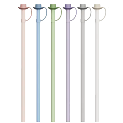 Paket 6 silikonskih slamic s pokrovčki in 1 čopičem za čiščenje