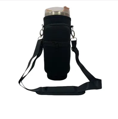 40oz Izoliran Tumbler Cup Rokav z žepom in kovinsko zaponko Black