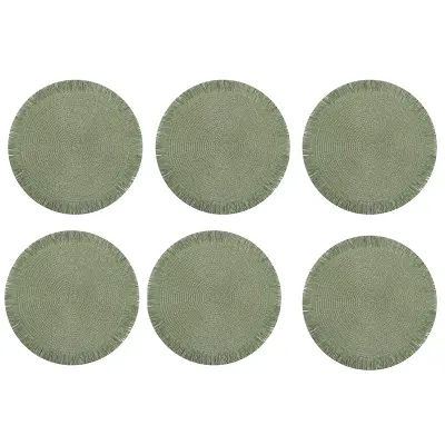Komplet 6 podstavkov - pleteni papirnati podstavki Green