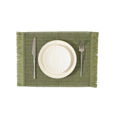 Komplet 6 podstavkov, 30x45 cm, elegantni tkkani vinilni podstavki Green