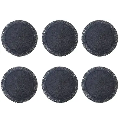 Komplet 6 podstavkov - pleteni papirnati podstavki Black
