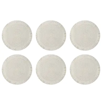Komplet 6 podstavkov - pleteni papirnati podstavki White