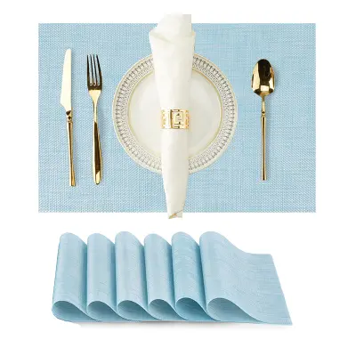 Set 6 pogrinjkov, 30x45 cm, mešane barve Blue + White